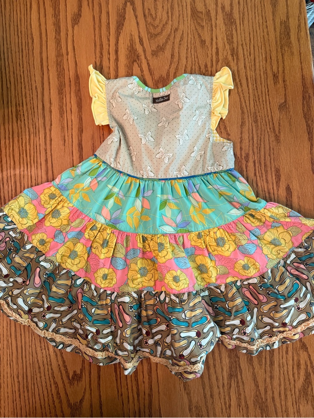 Matilda Jane Rollercoaster Tiered Dress Size 6 Girls Floral Print Sleeveless - Picture 2 of 3